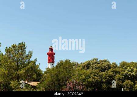 Lege-Cap-Ferret (Südwestfrankreich): Leuchtturm Cap Ferret in der Bucht von Arcachon Stockfoto