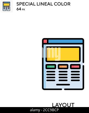 Layout spezielles lineales Farbvektorsymbol. Illustration Symbol Design Vorlage für Web mobile UI-Element. Stock Vektor