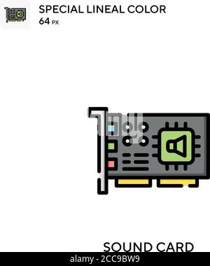 Soundkarte spezielles lineales Farbvektorsymbol. Illustration Symbol Design Vorlage für Web mobile UI-Element. Stock Vektor
