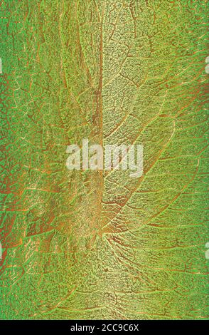 Distress Baum Blätter, Flugblatt Textur auf goldenem Hintergrund. Schwarz-weiß Grunge Hintergrund. EPS8 Vektorgrafik. Stock Vektor