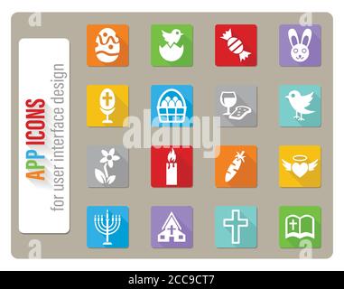 Ostern Icon Set Stock Vektor