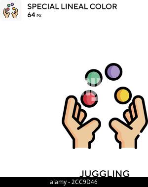 Jonglieren spezielles lineales Farbvektorsymbol. Illustration Symbol Design Vorlage für Web mobile UI-Element. Stock Vektor