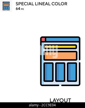 Layout spezielles lineales Farbvektorsymbol. Illustration Symbol Design Vorlage für Web mobile UI-Element. Stock Vektor