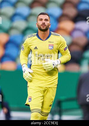 Lissabon, Lissabon, Portugal, 19. August 2020. Anthony LOPES, LYON 1 im Halbfinalspiel UEFA Champions League, Finalturnier FC BAYERN MÜNCHEN - OLYMPIQUE LYON 3-0 in der Saison 2019/2020, FCB, © Peter Schatz / Alamy Live News / Pool - die UEFA-VORSCHRIFTEN VERBIETEN DIE VERWENDUNG VON FOTOS als BILDSEQUENZEN und/oder QUASI-VIDEO - Nationale und internationale Nachrichtenagenturen AUSSCHLIESSLICHE redaktionelle Verwendung Stockfoto