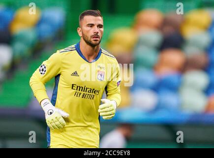 Lissabon, Lissabon, Portugal, 19. August 2020. Anthony LOPES, LYON 1 im Halbfinalspiel UEFA Champions League, Finalturnier FC BAYERN MÜNCHEN - OLYMPIQUE LYON 3-0 in der Saison 2019/2020, FCB, © Peter Schatz / Alamy Live News / Pool - die UEFA-VORSCHRIFTEN VERBIETEN DIE VERWENDUNG VON FOTOS als BILDSEQUENZEN und/oder QUASI-VIDEO - Nationale und internationale Nachrichtenagenturen AUSSCHLIESSLICHE redaktionelle Verwendung Stockfoto