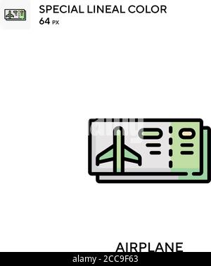 Flugzeug Special Lineal Farbe Vektor-Symbol. Illustration Symbol Design Vorlage für Web mobile UI-Element. Stock Vektor