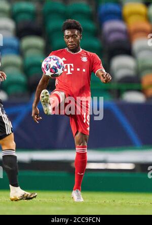 Lissabon, Lissabon, Portugal, 19. August 2020. Alphonso DAVIES, FCB 19 im Halbfinalspiel UEFA Champions League, Finalturnier FC BAYERN MÜNCHEN - OLYMPIQUE LYON 3-0 in der Saison 2019/2020, FCB, © Peter Schatz / Alamy Live News / Pool - die UEFA-VORSCHRIFTEN VERBIETEN DIE VERWENDUNG VON FOTOS als BILDSEQUENZEN und/oder QUASI-VIDEO - Nationale und internationale Nachrichtenagenturen AUSSCHLIESSLICHE redaktionelle Verwendung Stockfoto