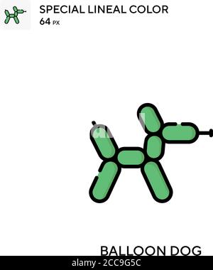 Ballon Hund Spezielle lineare Farbe Vektor-Symbol. Illustration Symbol Design Vorlage für Web mobile UI-Element. Stock Vektor