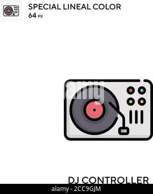 DJ-Controller spezielles lineales Farbvektorsymbol. Illustration Symbol Design Vorlage für Web mobile UI-Element. Stock Vektor