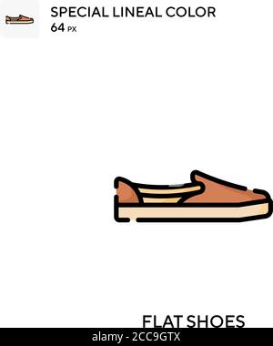 FLACHE SCHUHE Spezielle lineare Farbe Vektor-Symbol. Illustration Symbol Design Vorlage für Web mobile UI-Element. Stock Vektor