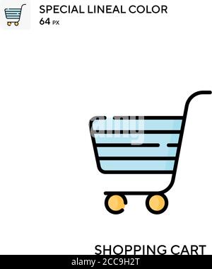 Warenkorb spezielles lineales Farbvektor-Symbol. Illustration Symbol Design Vorlage für Web mobile UI-Element. Stock Vektor