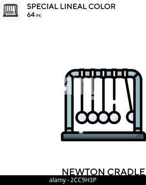 Newton Cradle spezielles lineales Farbvektorsymbol. Illustration Symbol Design Vorlage für Web mobile UI-Element. Stock Vektor