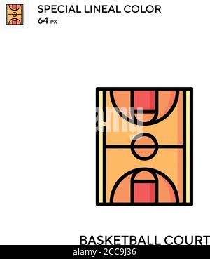 Basketballplatz Special Lineal Farbe Vektor-Symbol. Illustration Symbol Design Vorlage für Web mobile UI-Element. Stock Vektor