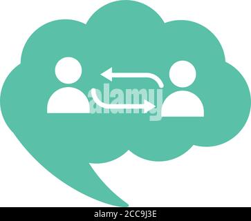 Teamarbeit Menschen mit Pfeilen gekreuzt flachen Stil Symbol Vektor Illustration Design Stock Vektor