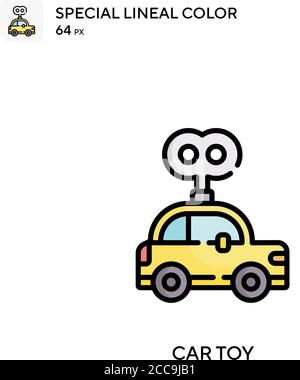 Auto Spielzeug Spezielle lineare Farbe Vektor-Symbol. Illustration Symbol Design Vorlage für Web mobile UI-Element. Stock Vektor