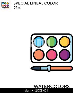 Aquarelle spezielles lineales Farbvektorsymbol. Illustration Symbol Design Vorlage für Web mobile UI-Element. Stock Vektor