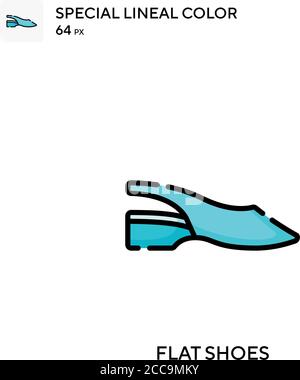 FLACHE SCHUHE Spezielle lineare Farbe Vektor-Symbol. Illustration Symbol Design Vorlage für Web mobile UI-Element. Stock Vektor