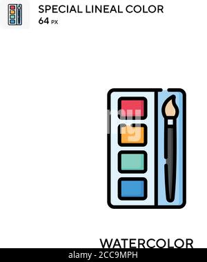 Aquarell spezielles lineales Farbvektorsymbol. Illustration Symbol Design Vorlage für Web mobile UI-Element. Stock Vektor