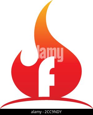 Feuer heiß kombinieren Buchstaben Symbol Logo Design illuatration Stock Vektor