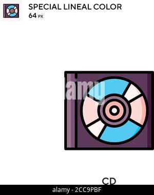 CD-spezielles lineales Farbvektorsymbol. Illustration Symbol Design Vorlage für Web mobile UI-Element. Stock Vektor