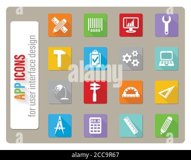 Engineering Icon Set Stock Vektor