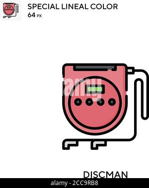 Discman spezielles lineales Farbvektorsymbol. Illustration Symbol Design Vorlage für Web mobile UI-Element. Stock Vektor