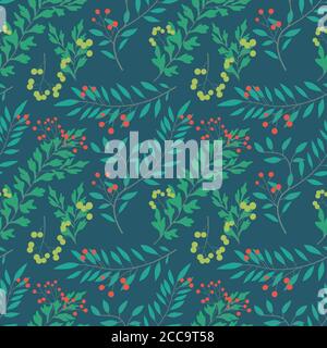 Botanical Blätter nahtloses Muster Design. Nahtlose Blumenmuster Hintergrund Vektor Illustration für Print, Wallpaper, Mode-Vorlage Stock Vektor