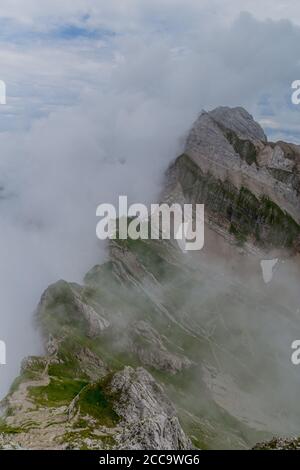 Schöne Erkundungstour durch die Appenzeller Berge in der Schweiz. - Appenzell/Alpstein/Schweiz Stockfoto