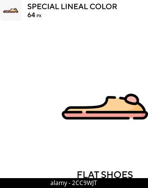 FLACHE SCHUHE Spezielle lineare Farbe Vektor-Symbol. Illustration Symbol Design Vorlage für Web mobile UI-Element. Stock Vektor