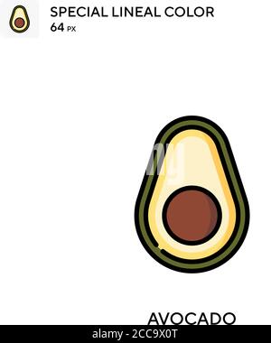 Avocado spezielles lineales Farbvektorsymbol. Illustration Symbol Design Vorlage für Web mobile UI-Element. Stock Vektor