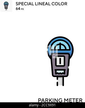 Parkuhr spezielles lineales Farbvektorsymbol. Illustration Symbol Design Vorlage für Web mobile UI-Element. Stock Vektor