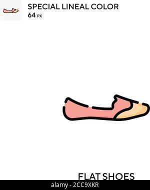 FLACHE SCHUHE Spezielle lineare Farbe Vektor-Symbol. Illustration Symbol Design Vorlage für Web mobile UI-Element. Stock Vektor