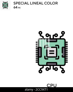 CPU-spezielles lineales Farbvektorsymbol. Illustration Symbol Design Vorlage für Web mobile UI-Element. Stock Vektor