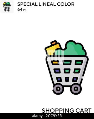 Warenkorb spezielles lineales Farbvektor-Symbol. Illustration Symbol Design Vorlage für Web mobile UI-Element. Stock Vektor
