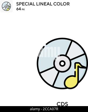 CDs spezielles lineales Farbvektorsymbol. Illustration Symbol Design Vorlage für Web mobile UI-Element. Stock Vektor
