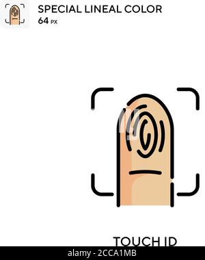 Tippen Sie auf das Symbol für den Farbvektor für spezielle Linienfarben. Illustration Symbol Design Vorlage für Web mobile UI-Element. Stock Vektor
