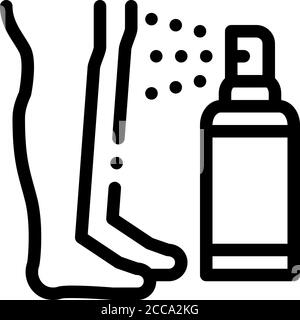 Spray für Bein nach der Rasur Symbol Vektor Umriss Illustration Stock Vektor