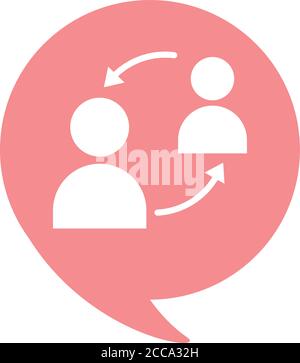 Teamarbeit Menschen mit Pfeilen gekreuzt flachen Stil Vektor Illustration Design Stock Vektor