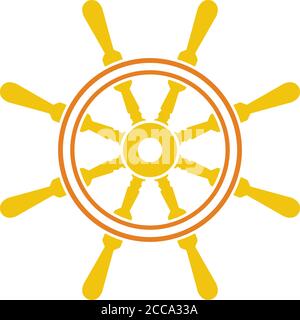 Symbol Des Lenkrads. Flaches Farbdesign. Vektorgrafik. Stock Vektor