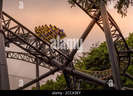 Die Smiler Fahrt im Alton Towers Resort, Großbritannien Stockfoto