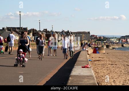 Prestwick Beach & Promenade Ayrshire, Schottland Großbritannien. Stockfoto