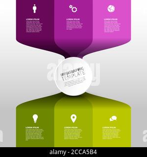 Vektor Mehrzweck Infografik Vorlage aus Kreis und Inhalt Streifen Blöcke - grün und rosa Version Stock Vektor