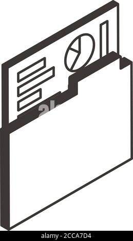 Ordner Dokument Linienstil Symbol Vektor Illustration Design Stock Vektor