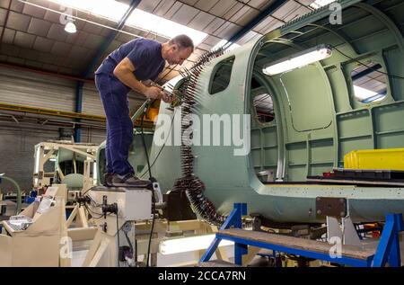 Flugzeugproduktion der Socata TBM 900 und 950 in der Flugzeugfabrik Deher-Socata am Flughafen in Tarbes Südfrankreich. Stockfoto