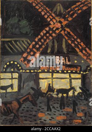 Moulin Rouge. Nacht. Museum: Musée du Petit Palais, Genf. Autor: Auguste Chabaud. Stockfoto