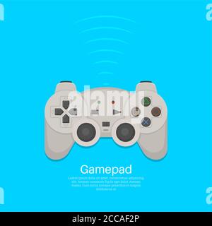 Gamepad icon.Joystick.Gerät für Videospiele.Drahtlose Geräte, Controller. Ein Element für das Design. Vektorgrafik im flachen Stil. Stock Vektor