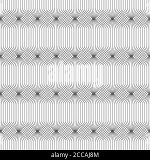 Vektor nahtloses Muster. Unendlich wiederholende moderne geometrische Textur bestehend aus mit gestreiften Sechsecken und Rauten. Stock Vektor