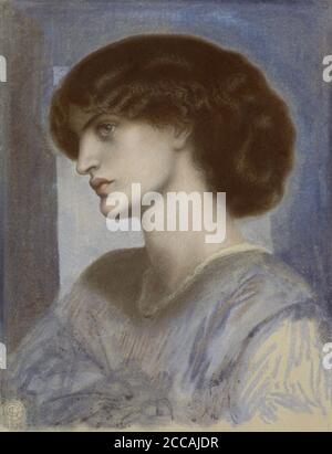 Porträt von Jane Morris. Museum: Galleria nazionale d'arte moderna Rom. AUTOR: DANTE GABRIEL ROSSETTI. Stockfoto