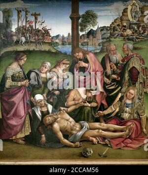 Klage über den toten Christus. Museum: Museo Diocesano, Cortona. Autor: LUCA SIGNORELLI. Stockfoto