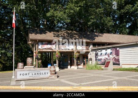 Das Besucherzentrum an der Fort Langley National Historic Site, British Columbia, Canad Stockfoto